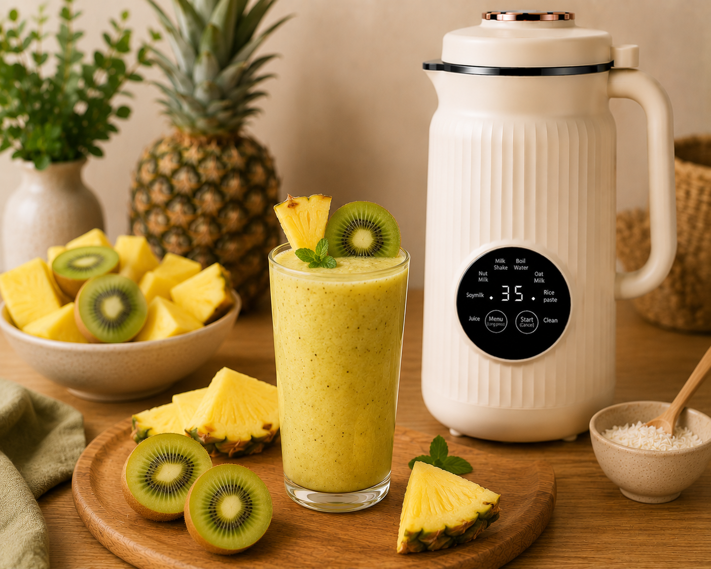Pineapple Kiwi Tropical Smoothie Recipe
